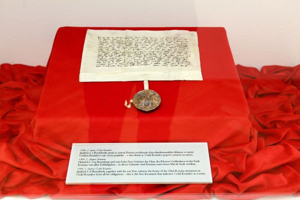 Listina Jindřicha I. z Rožmberka z roku 1309, ve které je Český Krumlov poprvé označen jako město