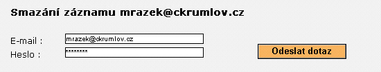 Odstranění E-mailové adresy z MailFóra 