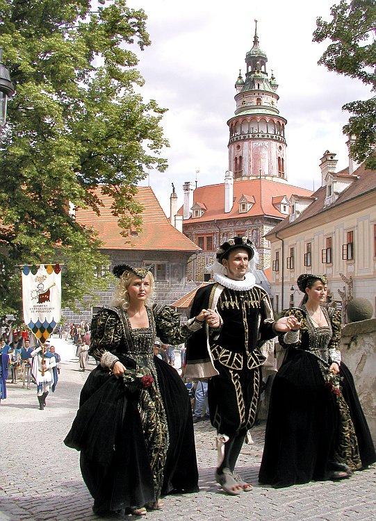 Schlossherrschaft auf dem 2. Schlosshof des Schlosses Český Krumlov, Foto: Lubor Mrázek