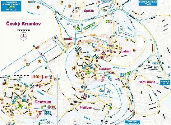 Český Krumlov: A Guide for Handicapped and Other Visitors, Map of Český Krumlov 