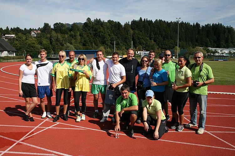 Setkání partnerských měst 2012 ve slovinském Slovenj Gradci - společné foto všech sprinterských týmů