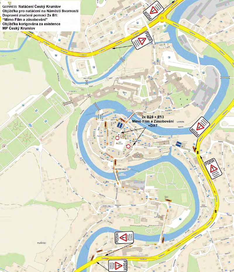 Mapa uzavírky centra města Guinness 2012
