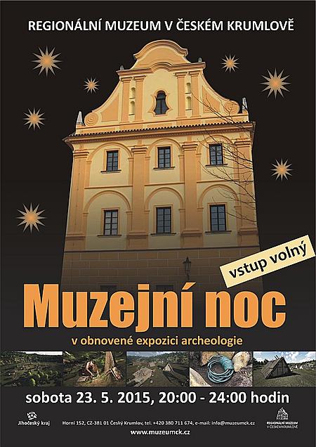 Plakát Muzejní noc v Reionálním muzeu Český Krumlov, 2015