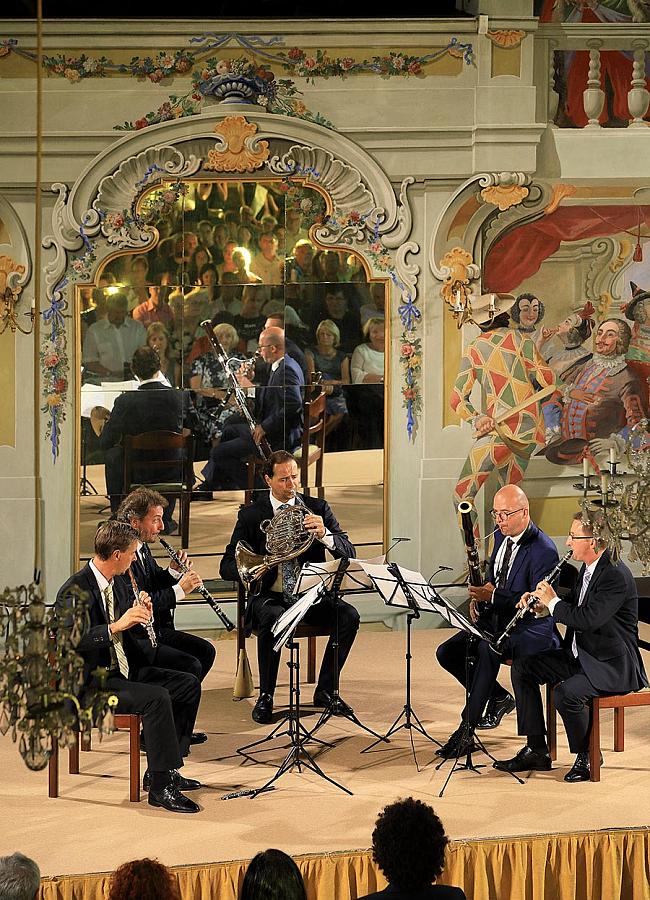 Evening of French poetry and music, Jan Čenský (artistic recitation), Prague Philharmonia Wind Quintet, 23.7.2019, Internationales Musikfestival Český Krumlov