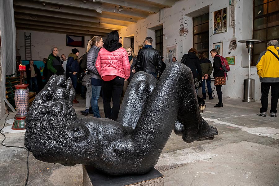 Český Krumlov - město výtvarného umění, vernisáž výstavy místních výtvarníků, Kulturní centrum Prádelna 15.11.2019