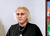 Josef Břečka, vernisáž výstavy obrazů Ivana Mládka v Domě fotografie Český Krumlov, 13. srpna 2004, foto: Lubor Mrázek 
