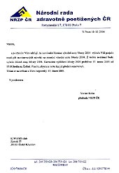 Nominační dopis do soutěže Národní rady zdravotně postižených ČR Mosty 2004 