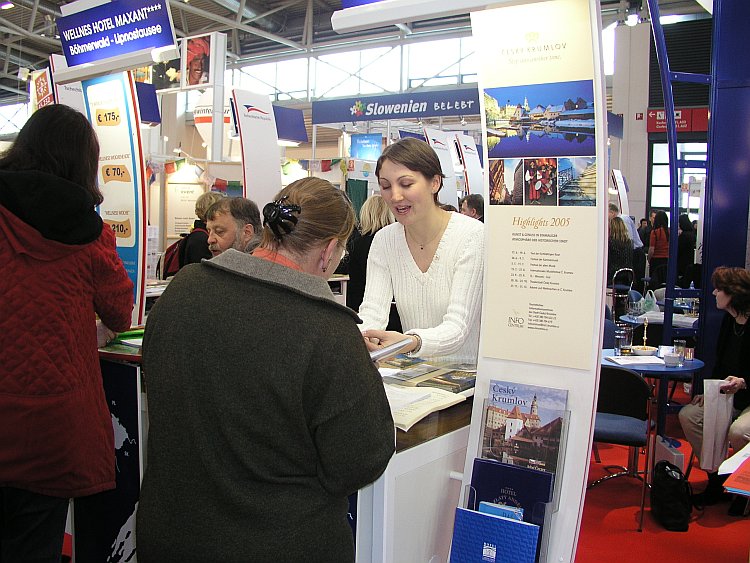 Presentation of the town of Czech Krumlov at the trade fair in Munich, stand of the town of Czech Krumlov was very crowded, source: Archives of Destination Management Czech Krumlov