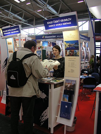 Presentation of the town of Czech Krumlov at the trade fair in Munich, stand of the town of Czech Krumlov was very crowded, source: Archives of Destination Management Czech Krumlov
