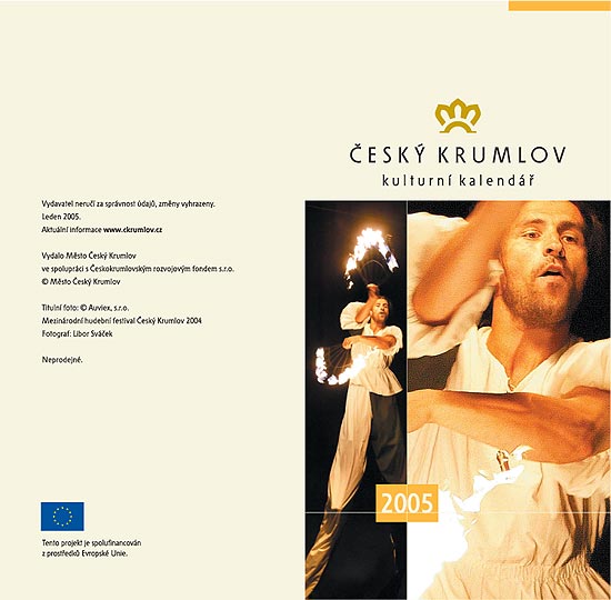 Kulturní kalendář města Český Krumlov pro rok 2005, obal 