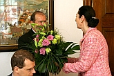 Besuch der Botschafterin Österreichs in der Tschechischen Republik I.E. Dr. Margot Klestil-Löffler in Český Krumlov, die gemeinsame Gespräche im Rathaus, Foto: © Lubor Mrázek 