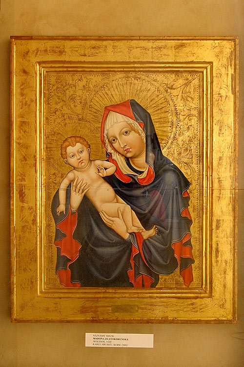 Kopie des Bildes der Goldenkroner Madonna aus dem Jahr 1420, Ausstellung von Karel Hrubeš im Kloster in Zlatá Koruna, 2. August 2005, Foto: © Lubor Mrázek