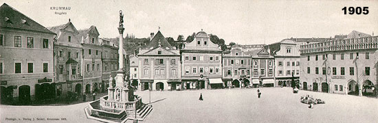 Panoramatický pohled na českokrumlovské náměstí, 1905, foto: Josef Seidel 