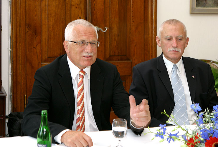 Setkání prezidenta České republiky Václava Klause s komunálními politiky na radnici v Českém Krumlově, foto: © Lubor Mrázek