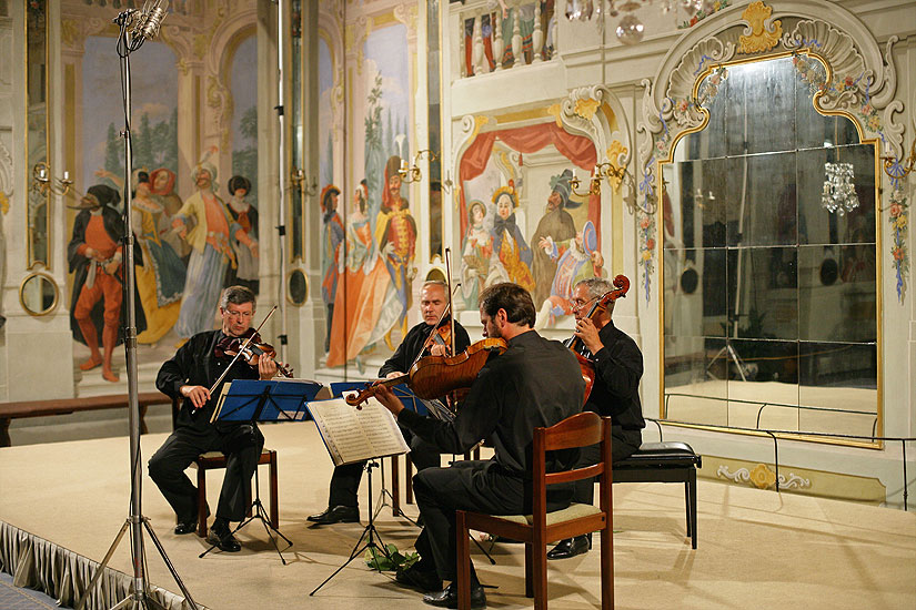 Kocian- Quartett, Maskensaal des Schlosses Český Krumlov, 2.8.2006, Internationales Musikfestival Český Krumlov 2006, Bildsquelle: © Auviex s.r.o., Foto: Libor Sváček