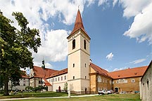 Monastery of Ritters of Crusaders order with red star in Český Krumlov, 4.7.2008 