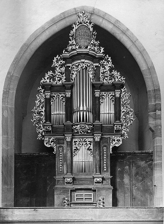 Orgel auf dem Literatenchor in der Kirche St. Veit in Český Krumlov, ein historisches Foto, foto:  B.Kerschner