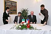 Podpis deklarace partnerství a spolupráce mezi Českým Krumlovem a italským San Gimignanem, 27. září 2008, foto: Lubor Mrázek 