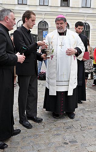 Svěcení mariánského sloupu na náměstí Svornosti