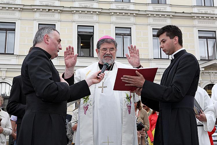 Svěcení mariánského sloupu na náměstí Svornosti