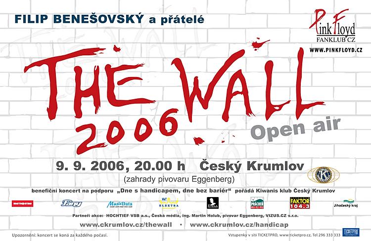 The poster of the concert The Wall 2006, Český Krumlov, 9th September 2006