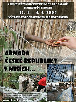 Plakat der Ausstellung Armee der Tschechischen Republik in Missionen, Treffen der Blauen Barette 2008 