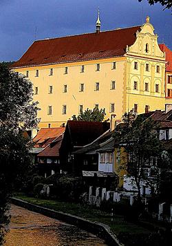 Český Krumlov Regional Museum at sunset 