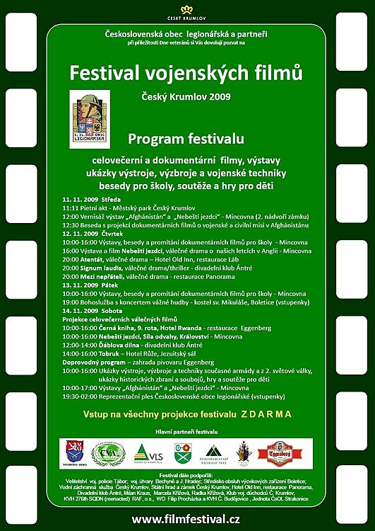 Plakát Festivalu vojenských filmů Český Krumlov 2009