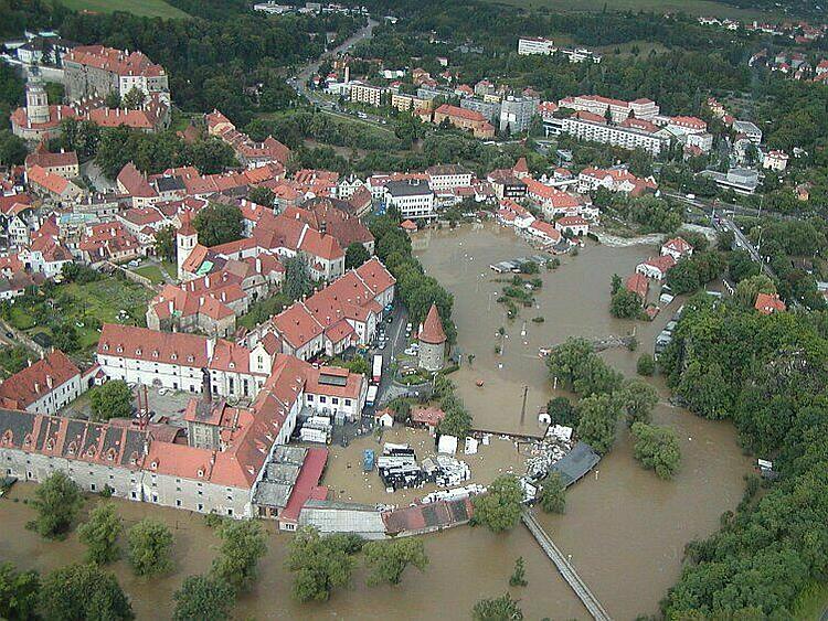 Povodně, Český Krumlov 2002