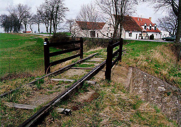 Horse-drawn railway, remains of tracks in Holkova u Velešína