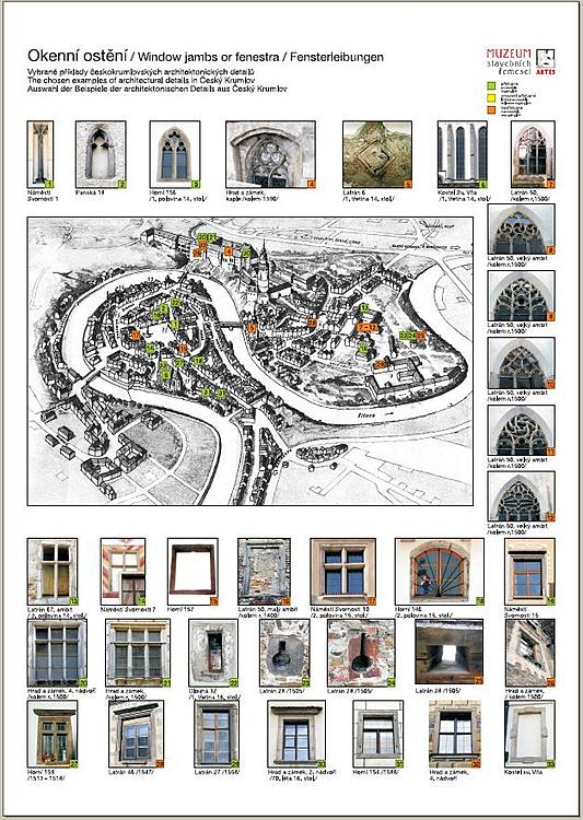 Informační tabule, Okenní ostění, Muzeum stavebních dějin a řemesel v Českém Krumlově