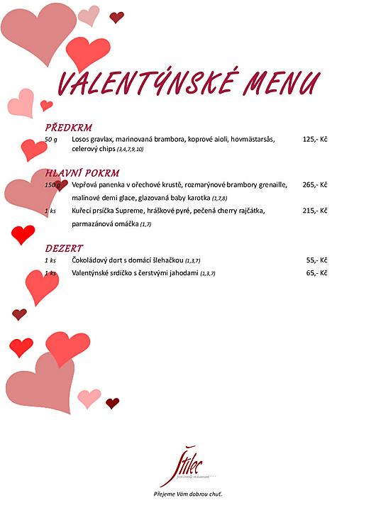 Valentýnské menu v penzionu Štilec